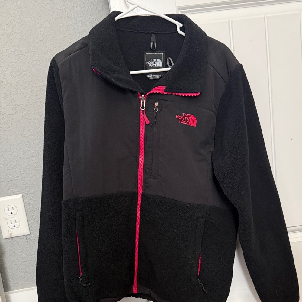 The North Face Black Jacket with Pink Zipper